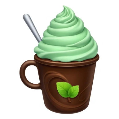 cup mint and chocolate ice cream sticker