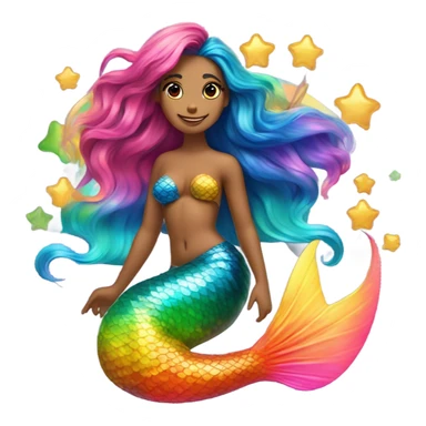 Mermaid on a rainbow sticker