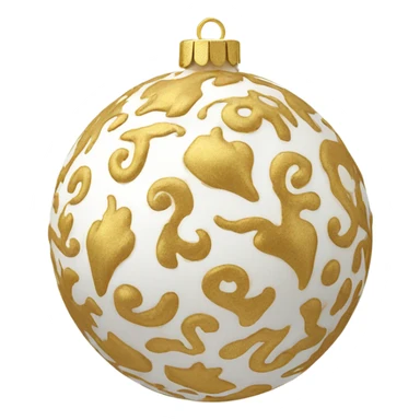Golden and white realistic ornament sticker