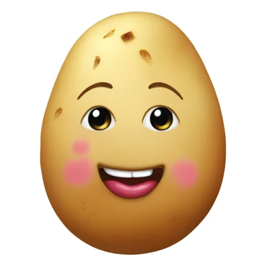 Cute potato wearing makeup lipstick and lashes sticker
