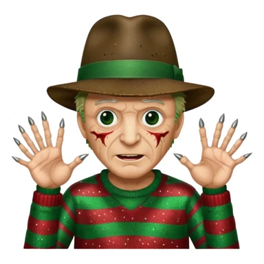 glitter freddy krueger sticker