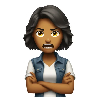 a girl pointing finger in rage and anger  sticker