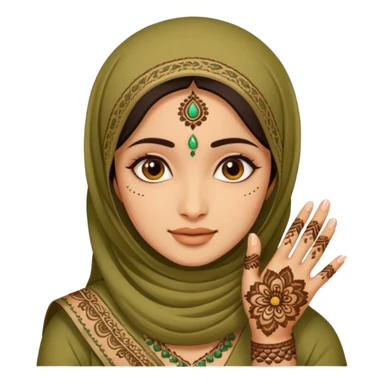 Indian hajabi women wearing mehendi  sticker