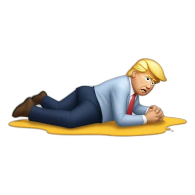 Donald trump lying on the floor sticker