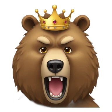 grizzly bear with a crown angry sticker
