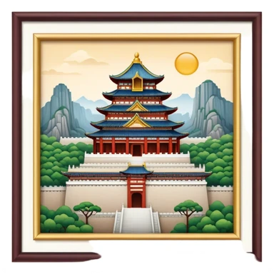 Cinematic Realistic Imperial City of Hu·∫ø Landmark Emoji, showcasing historic palaces and temples rendered with intricate textures and regal, soft lighting. sticker