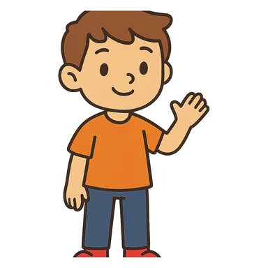 flat toon style boy sticker