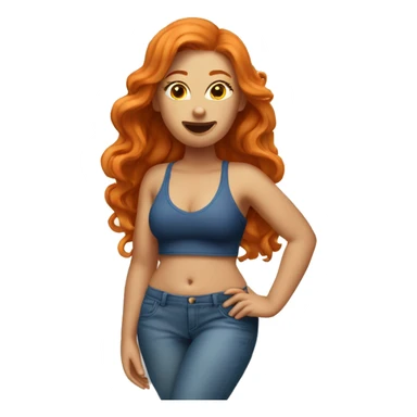 ginger curvy woman sfw beach pose sticker