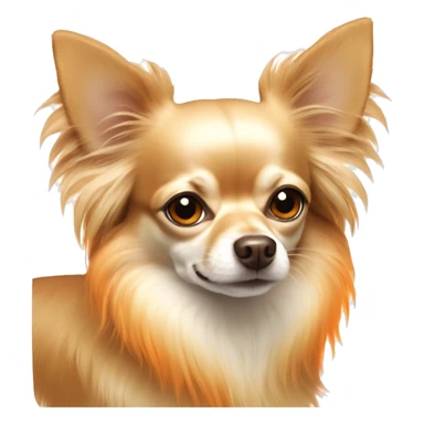 Long hair chihuahua dog, fur color beige with orange lights.  sticker