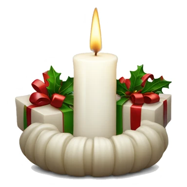 White candle christmas sticker