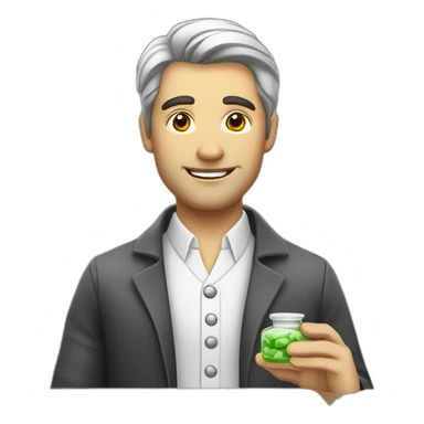 handsome man pharmacy preparing a medicament  sticker