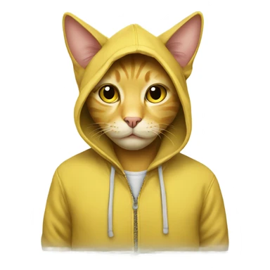 yellow cat with hoodie sticker