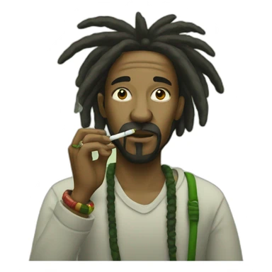 a rasta who smokes cannabis sticker