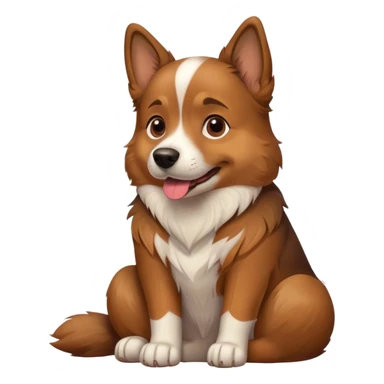 same Dog sitting right side view happy sticker