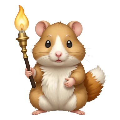 hamster holding oil lamp lighter sticker