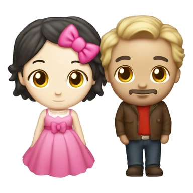 hello kitty and daniel sticker