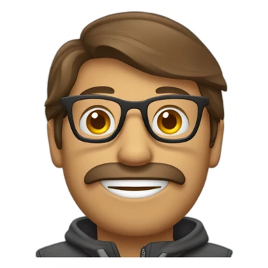 Hombre calvo con gafas rojas sticker