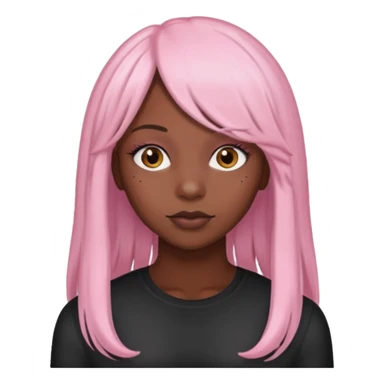Black girl with long light pink wig sticker