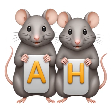 Two rats with letters “не нам судить” sticker