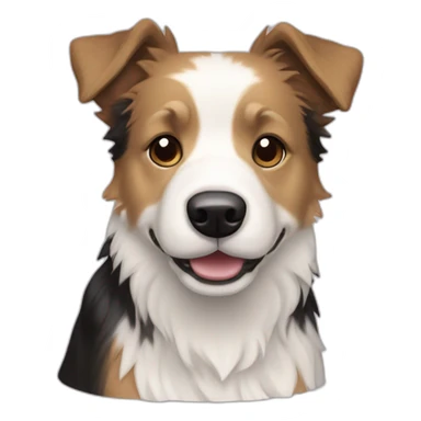 do, short-hair, mostly-black, white-feet, white-chest, white-stripe-down-face, border-collie-mcnab-terrier sticker