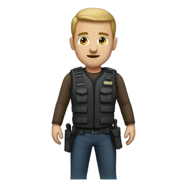 man standing full body with stab vest  sticker
