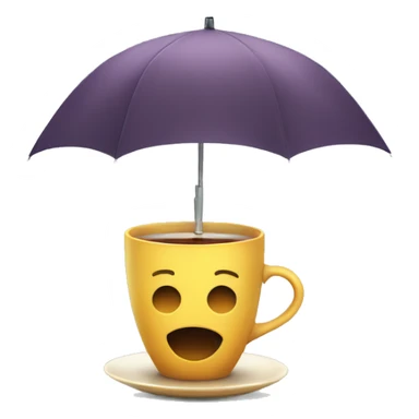 drinking tea in the umbrella sticker