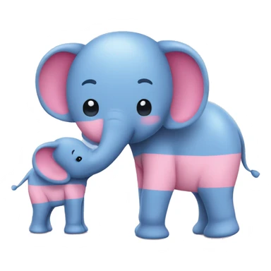 ￼￼Blue and pink elephants sticker