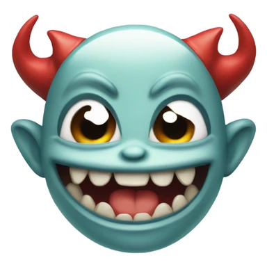 Naughty little devil with teeth sticker