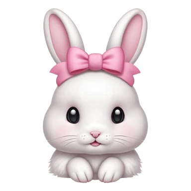 white bunny with pink bow on head sticker
