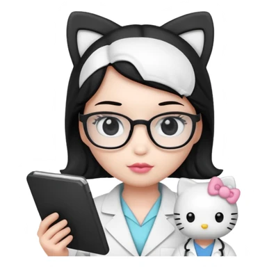 hello kitty science and black and white sticker