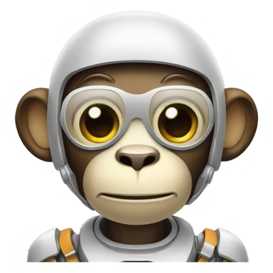 Cute AI robot monkey assistant sticker