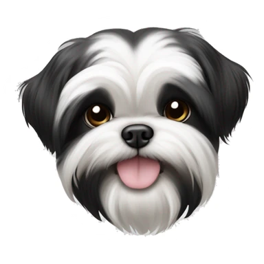 cachorro shih-tzu com pelos em branco e preto sticker