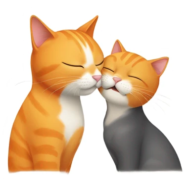 Orange cat giving kiss sticker