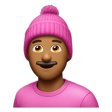 Sausage man wearing a pink beanie hat sticker