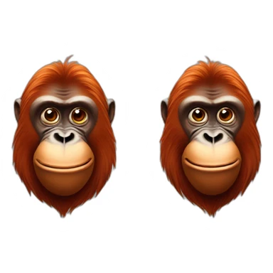 orangutan with melting emoji as a face sticker