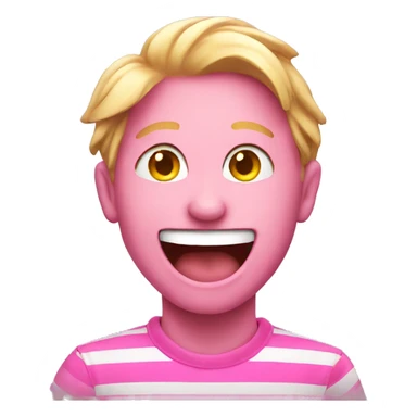 Pink laughing emoji sticker