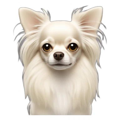 Off white chihuahua with long hair sticker