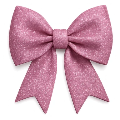 girly sparkling hair bow, pink color, no background sticker