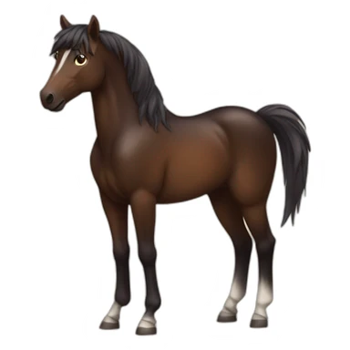 darks brown horse very proud sticker