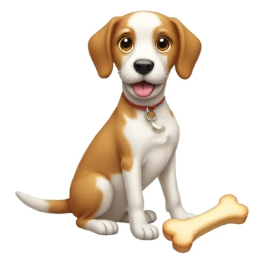 Dog with bone sticker
