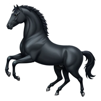 Black full horse two legs up emojis  sticker