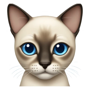 Siamese cat with blue bow sticker