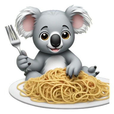Koala eating spagetti sticker