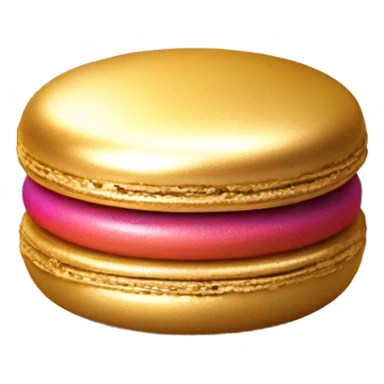 Realistic metallic gold macaroon with gradient colorful filling  sticker