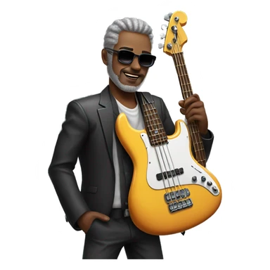 Cool daddy playing electric bass sticker