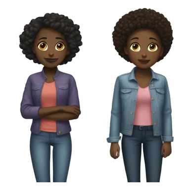 Black girl with Hispanic girl best friend sticker