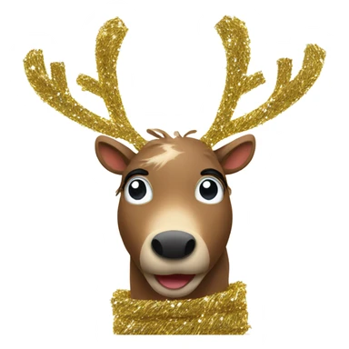 Reindeer stuck in tinsel sticker