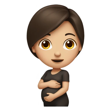 dark brown hair women pregnant sticker