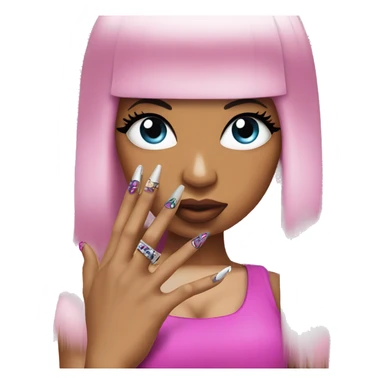 Nicki Minaj with nails sticker