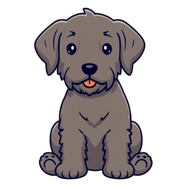 Fekete nagy szőrös orosz fekete terrier barna szemű fiú kutya sticker